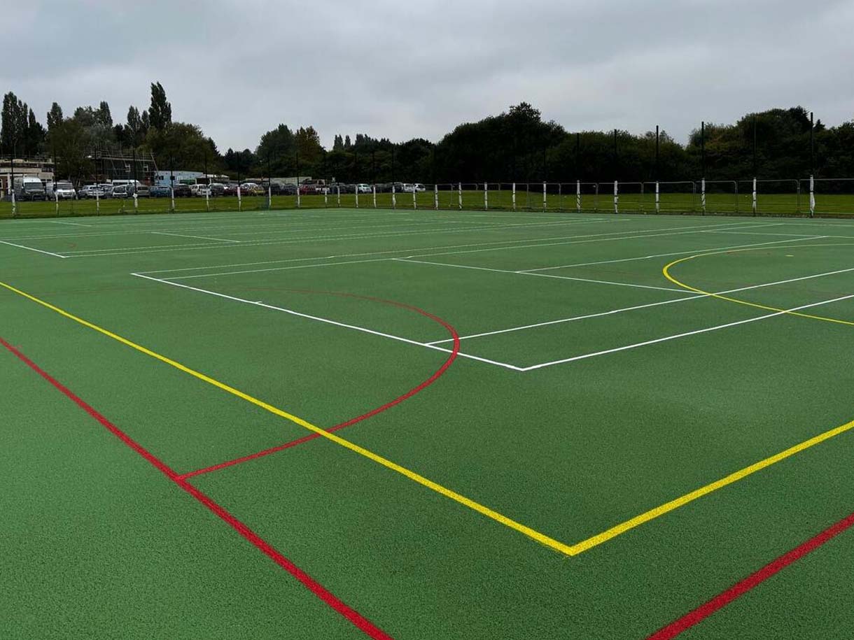 Sports Pitch MUGA Surfacing Installation for Schools by MAC Groundwork Contractors.