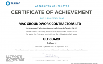 MAC Groundworks Achieves Tarmac ULITIGUARD Accreditation